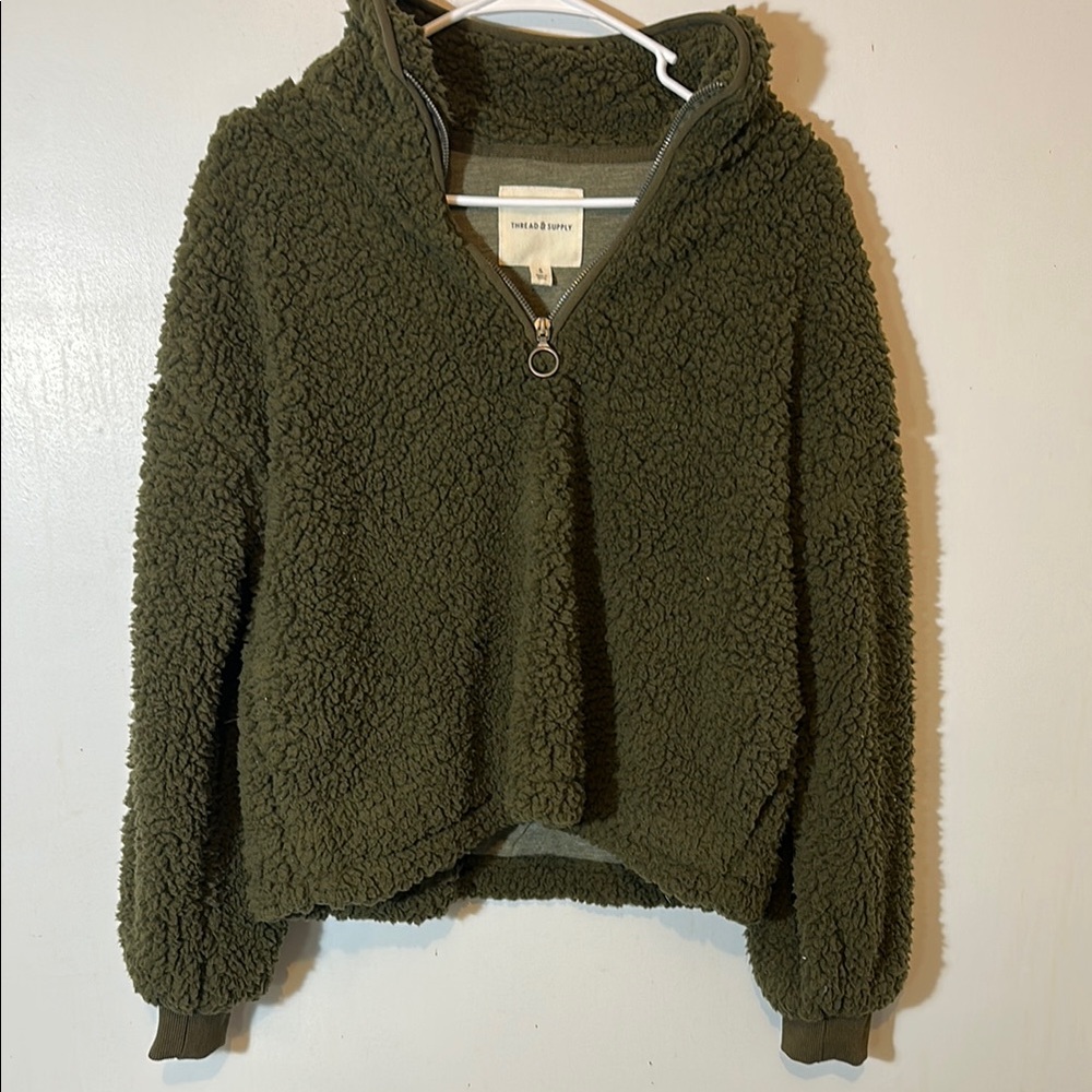 Thread and Supply Olive Sherpa Jacket